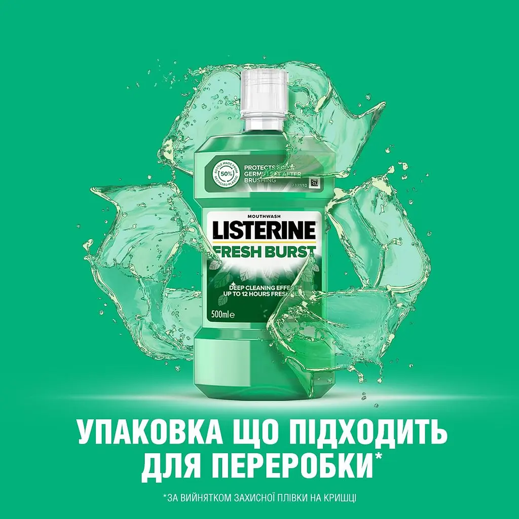 Ополіскувач для ротової порожнини Listerine Сплеск свіжості 500 мл - фото 7