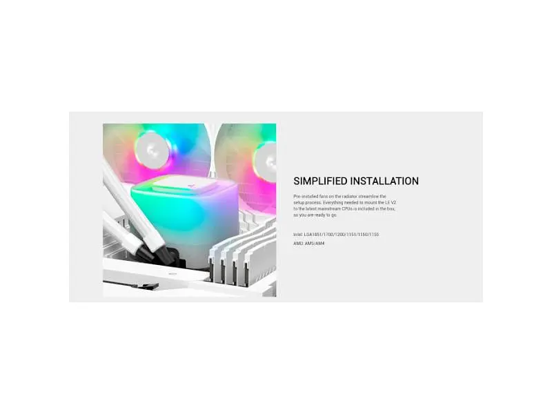 Водяне охолодження Deepcool LE360 WH V2 (R-LE360-WHAMMN-G-2) - фото 9