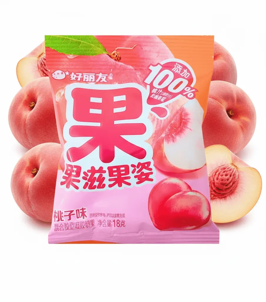 Жувальні цукерки Orion Peach Flavoured Gummy Candy 18г - фото 4