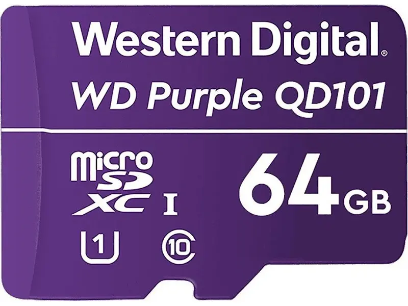 Карта пам'яті WD Purple QD101 microSDXC UHS-I Class 10 64 GB (wdD064G1P0C)