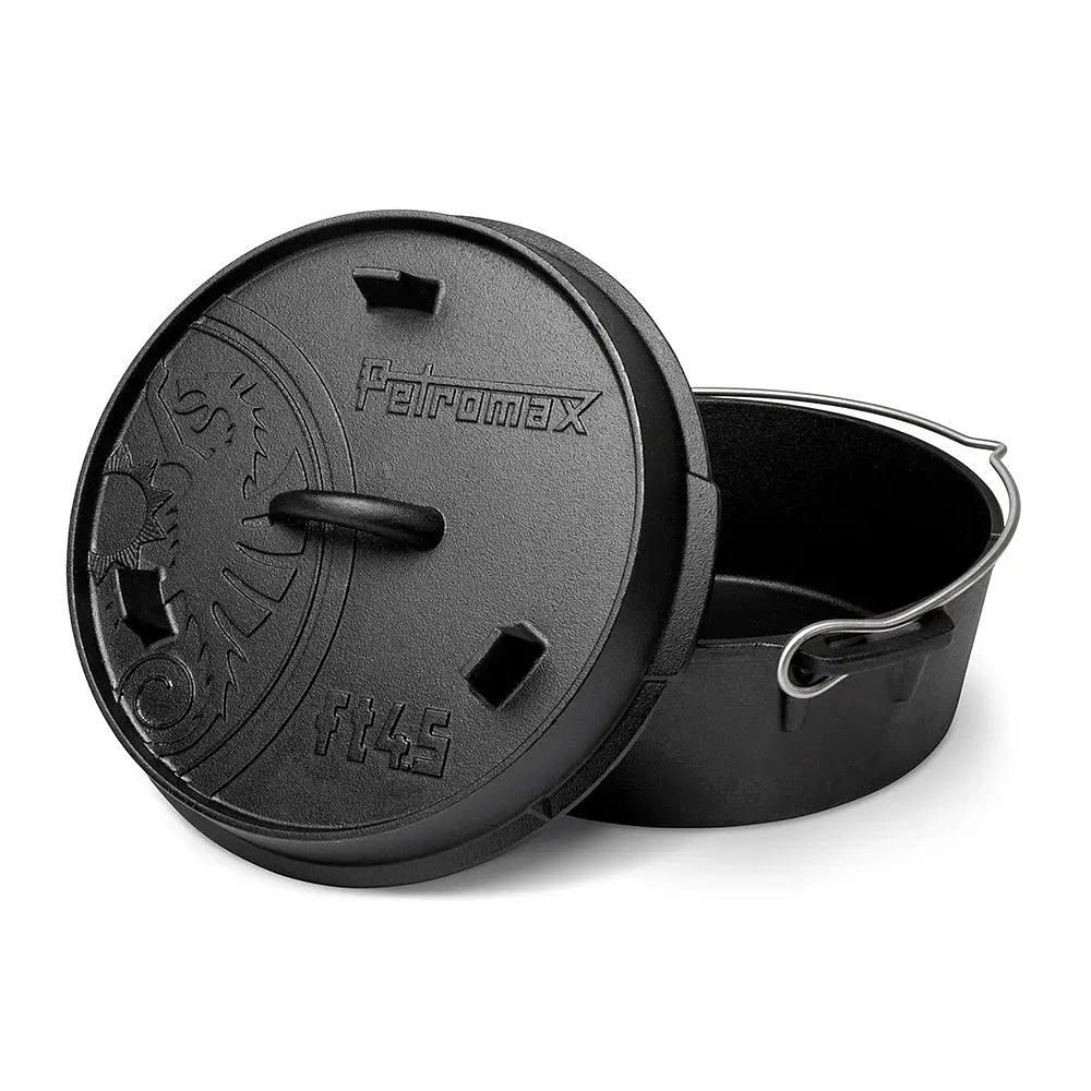 Казан-жарівня чавунна Petromax Dutch Oven ft4.5 плоске дно 3.5 л (1017-ft4.5-t) - фото 2