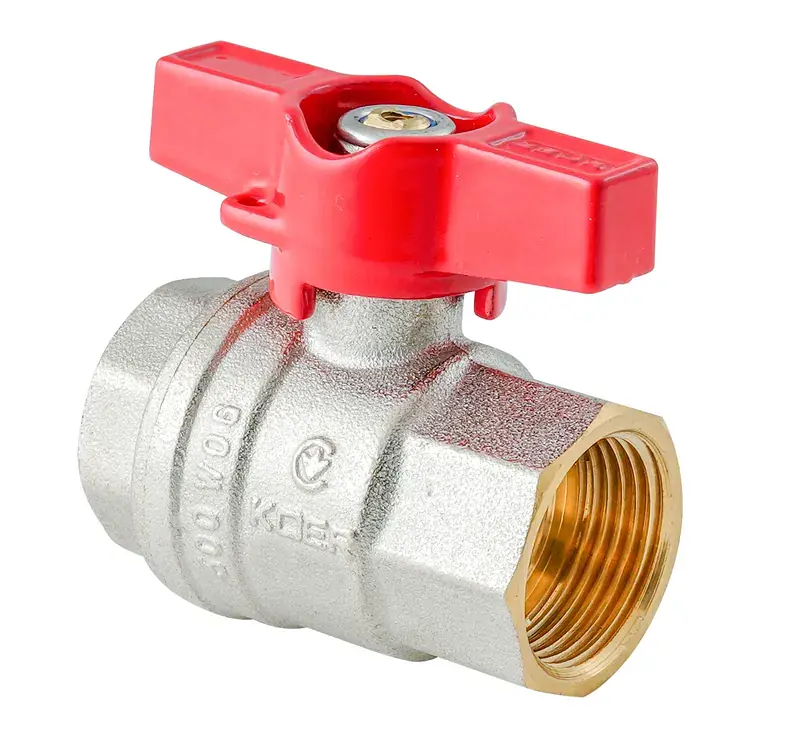 Кран кульовий ГГМ Koer Extreme KE.217-20 - 3/4" FF ручка "метелик" червона KR5757