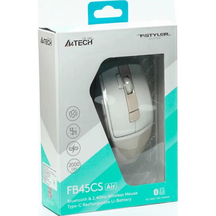 Миша A4Tech Fstyler FG45CS Air (Cream Beige) - фото 9