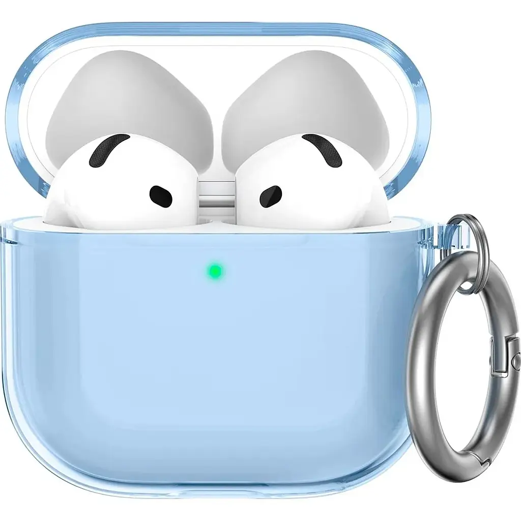 Чехол AhaStyle Transparent TPU Silicone Case для AirPods 4 Blue [133820] - фото 1