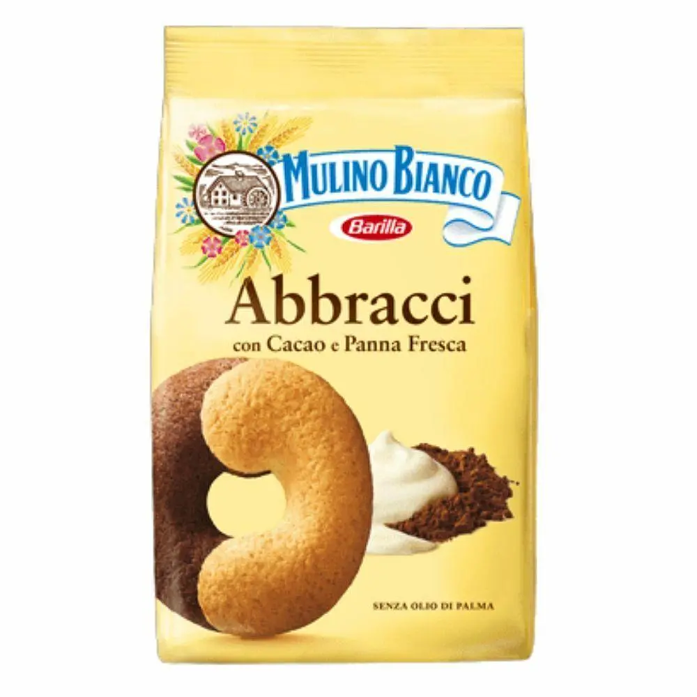 Печиво Mulino Bianco Abbracci con Cacao e Panna Fresca 350 г