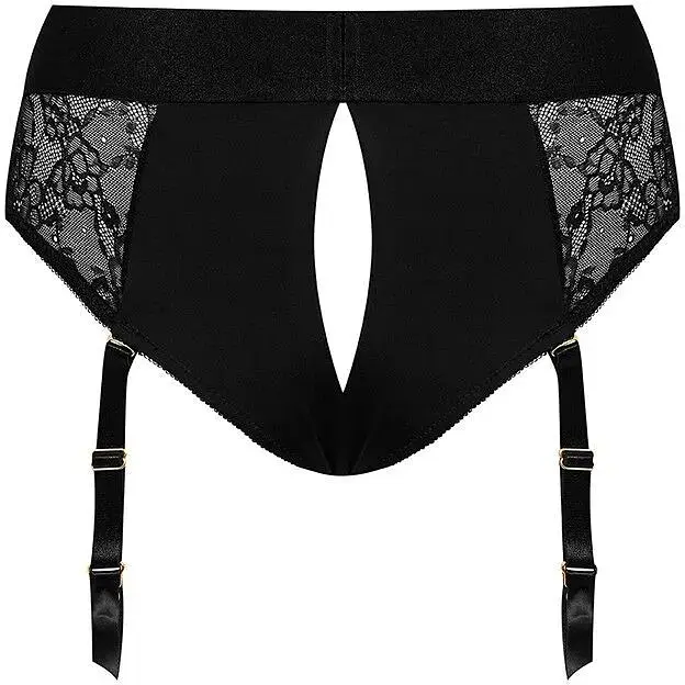 Мереживні трусики для страпона з підв’язками для панчіх Strap-On-Me DIVA HARNESS - L - фото 4