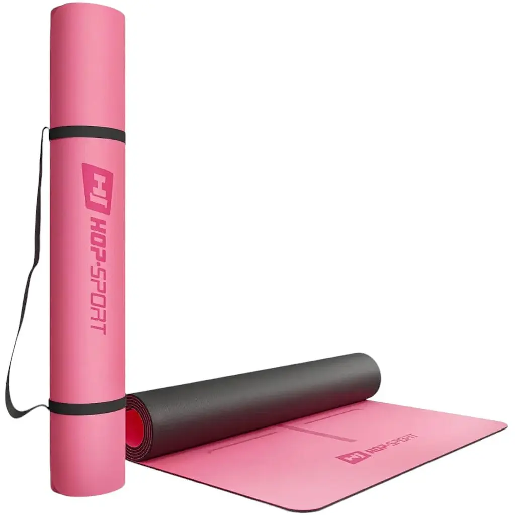 Фитнес-коврик для йоги Hop-Sport PU HS-P005GM 183x68 см розовый - фото 6