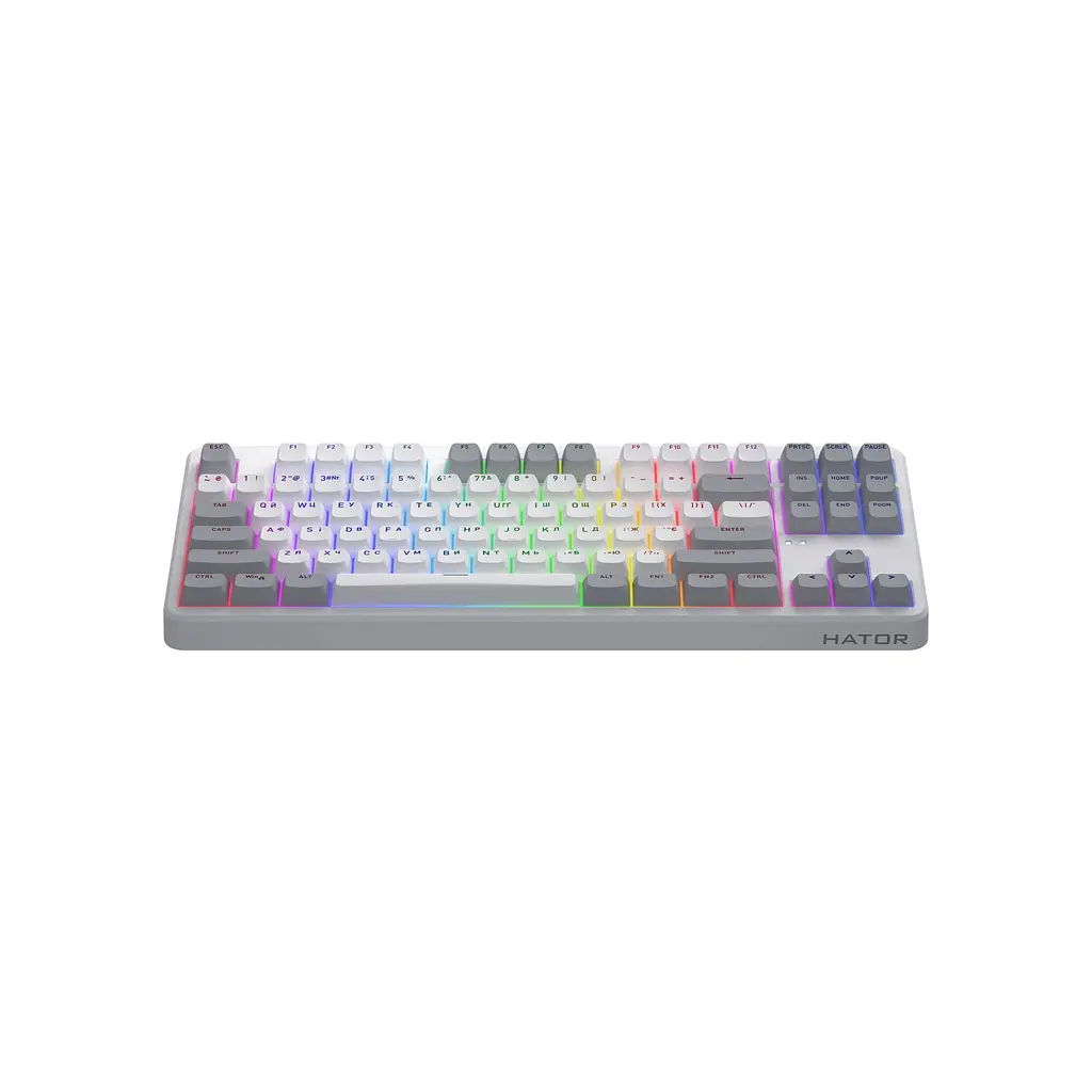 Клавіатура Hator Rockfall 3 Mecha TKL QMK/VIA Orange Wireless White (HTK851UA) - фото 2