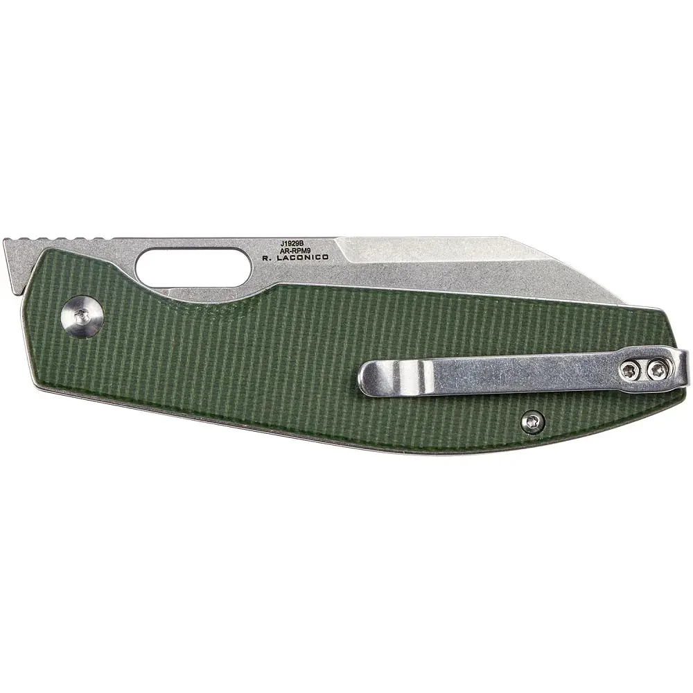Нож CJRB Ekko Button Lock Micarta Green - фото 4