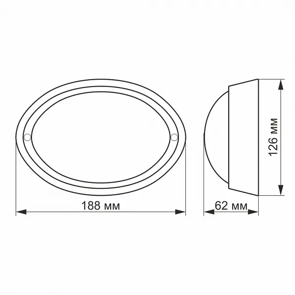 LED светильник IP65 овальный VIDEX 12W 5000K белый сенсорный - фото 5