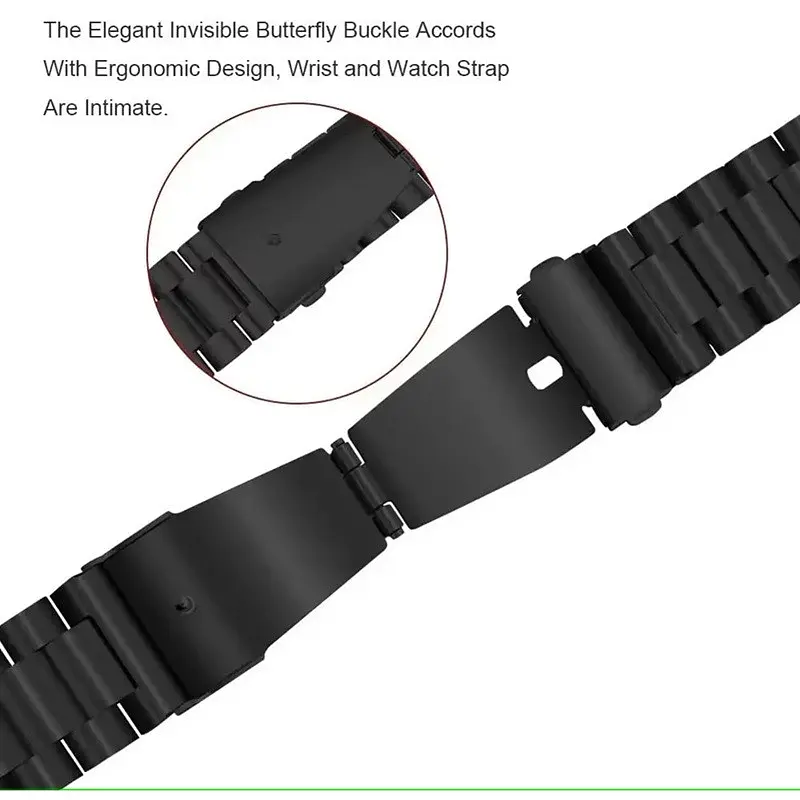 Ремешок для фитнес-браслета Tamister для Xiaomi Mi Band 8 и 9 Type С металлический с застежкой черный - фото 5
