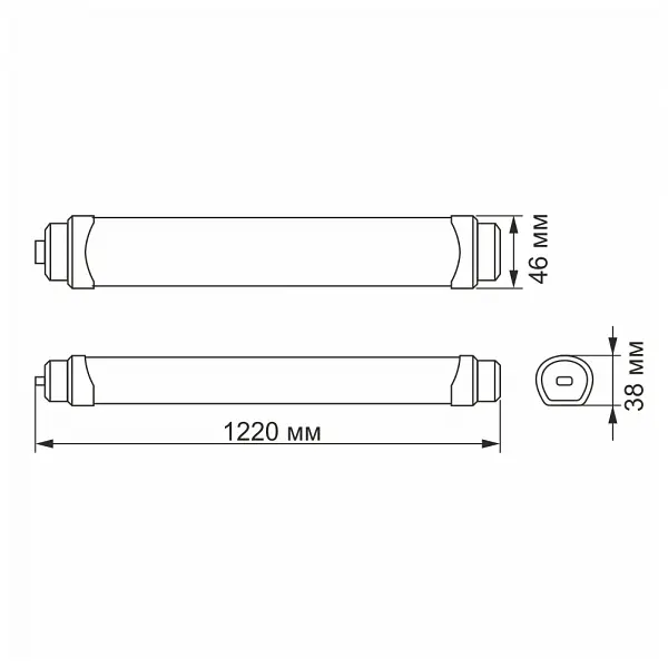 LED светильник IP65 линейный магистральный VIDEX 36W 1,2М 5000K - фото 3