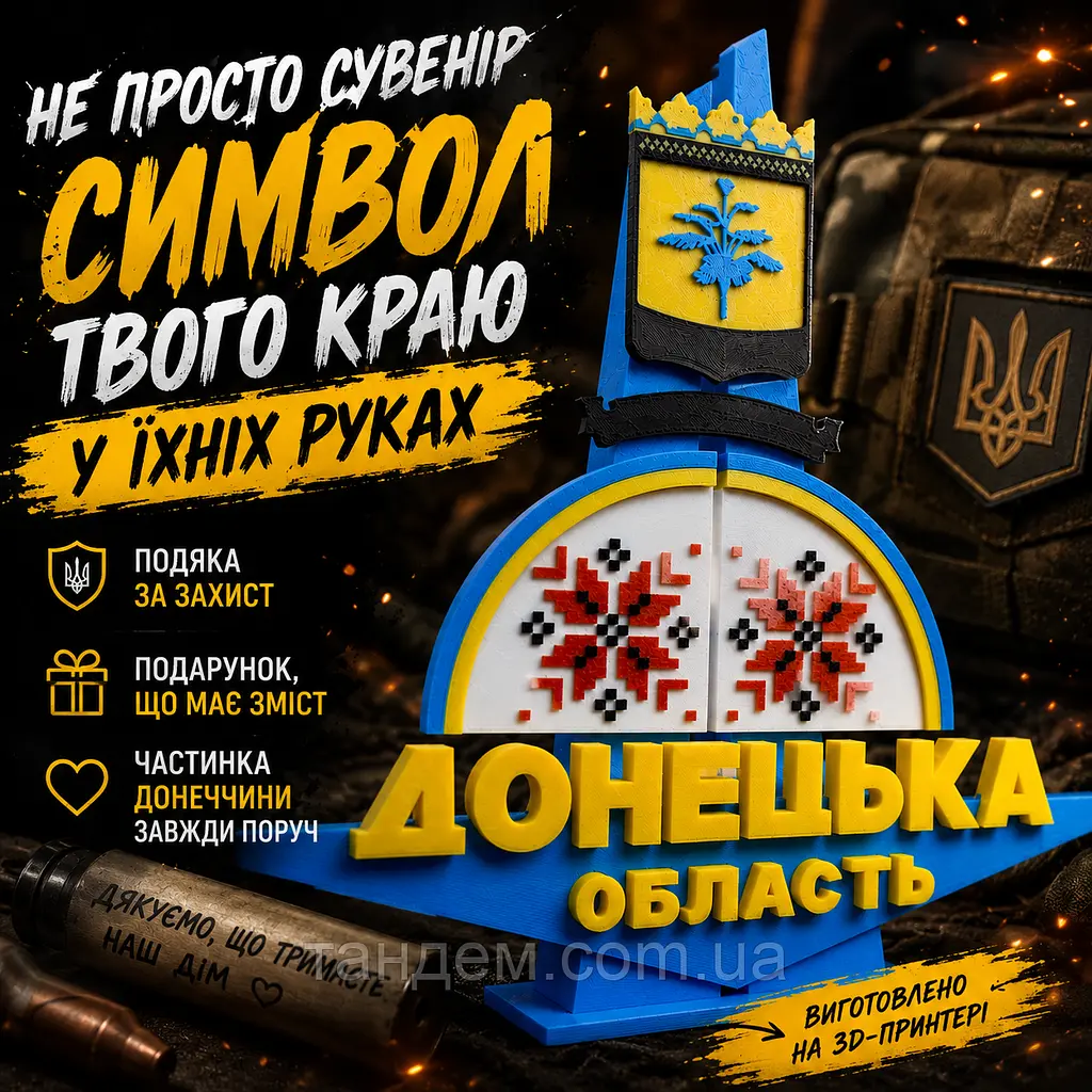 Подарункова стела «Донецька область» для військового, ветерана, волонтера — патріотичний сувенір на пам’ять - фото 3