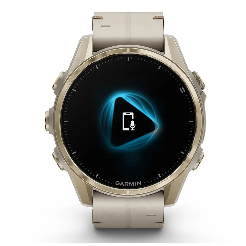 Смарт-годинник Garmin fenix 8 43mm, AMOLED, Saph, SftGldSS/FogGryLeatherBnd, Excl, GPS (010-02903-40) - фото 2