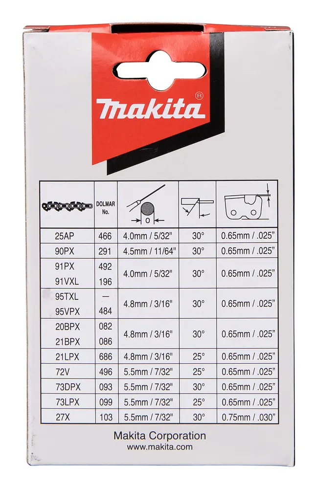 Ланцюг пиляльний Makita 191H00-0 (25 см, 3/8", 1.1 мм, 40z) - фото 3