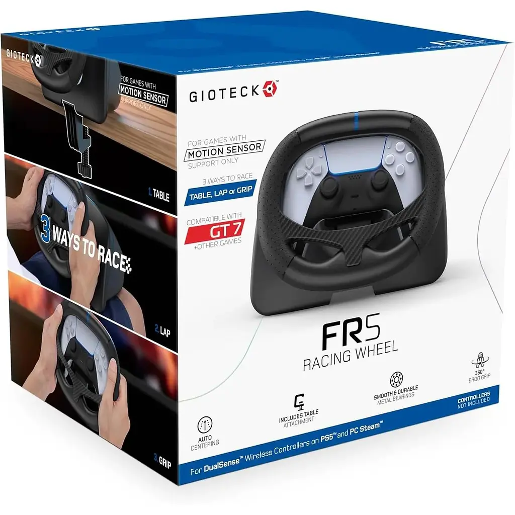 Док-станція Gioteck FR5 Racing Wheel Dock для DualSense і Dual Edge Controller на PS5, ПК і Steam Deck - фото 8