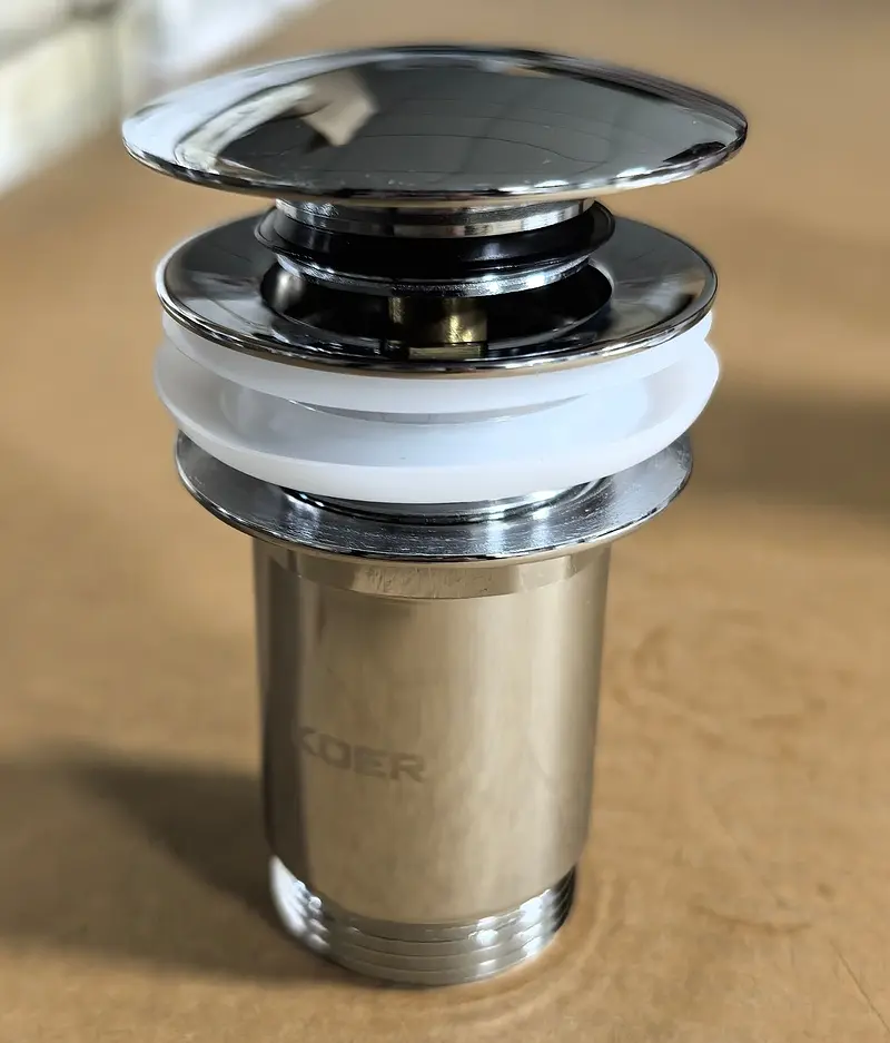 Донний клапан для раковини Koer PW-08-01 без переливу автоматичний Click-Clack 1 1/4″ Хром KR5786 - фото 3