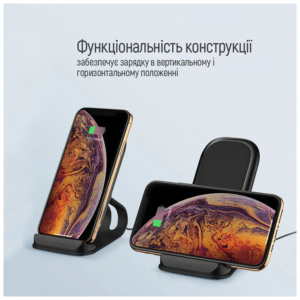 Зарядний пристрій ColorWay, бездротова зарядна підставка 15 Вт, чорний (CW-CHW31Q-BK) - фото 6