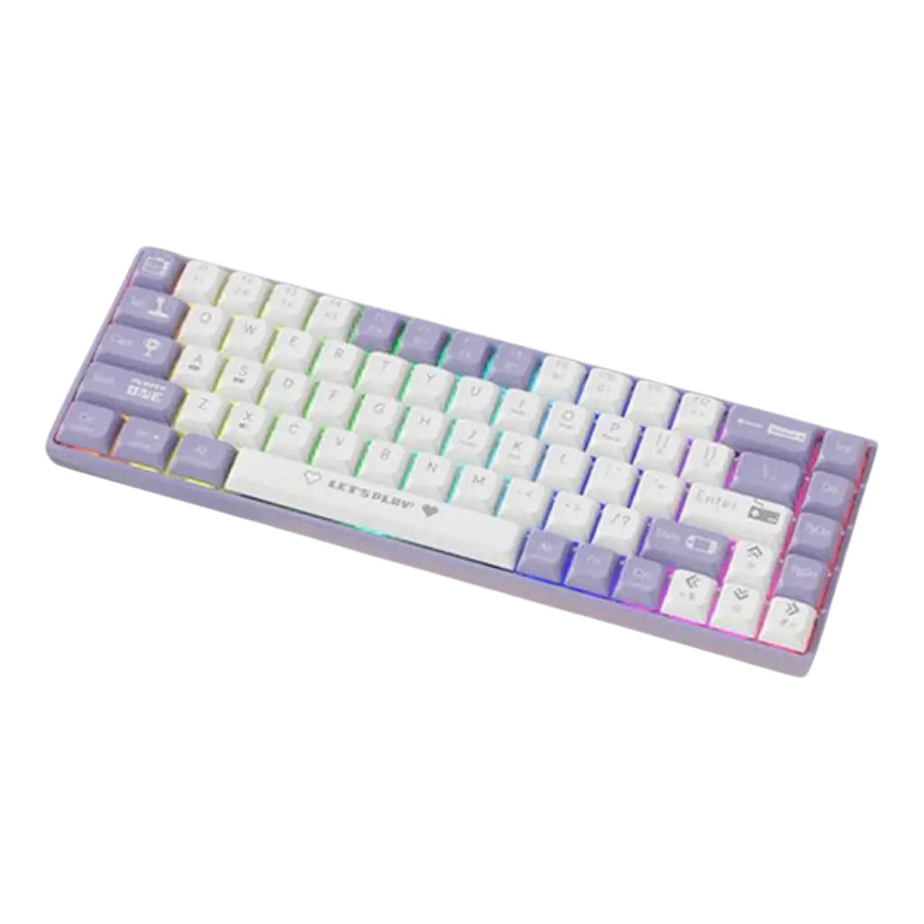 Клавиатура Ajazz AK680 Wired Brown Switch RGB White Purple - фото 3