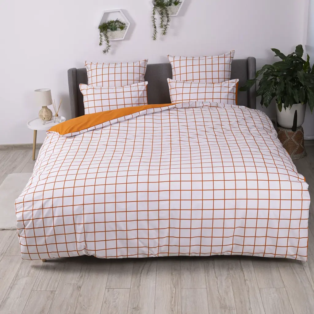 Комплект постільної білизни ТЕП Terracotta Check 70x70 сімейний білий - фото 2