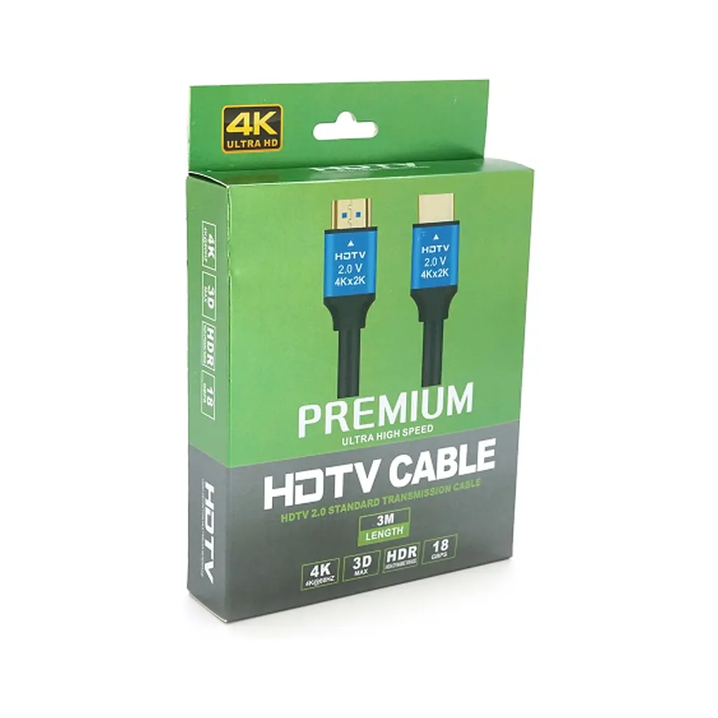 Кабель мультимедийный HDMI M to HDMI M 3.0m V2.0 4Kx2K black Merlion (YT-HDMI(M)/(M)4KV2.0-3.0m/19118) - фото 3