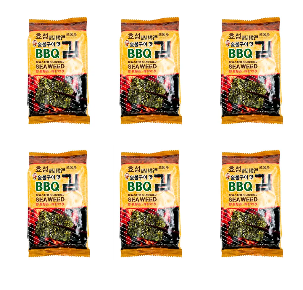 Чіпси норі Ock Roasted Seaweed зі смаком барбекю 4.5г - фото 3