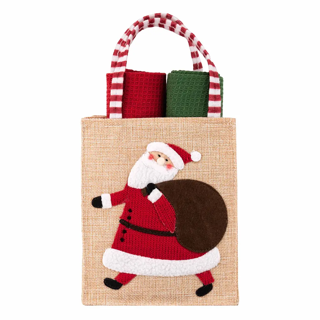 Подарочный набор полотенец в мешочке Ardesto Christmas Santa 38х63см, 2шт, 100% хлопок, красный pbe0050363 - фото 2