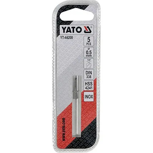 Сверло по металлу Premium YATO HSS 4241 Ø=0.5х25 мм, 5 шт (YT-44200) - фото 2