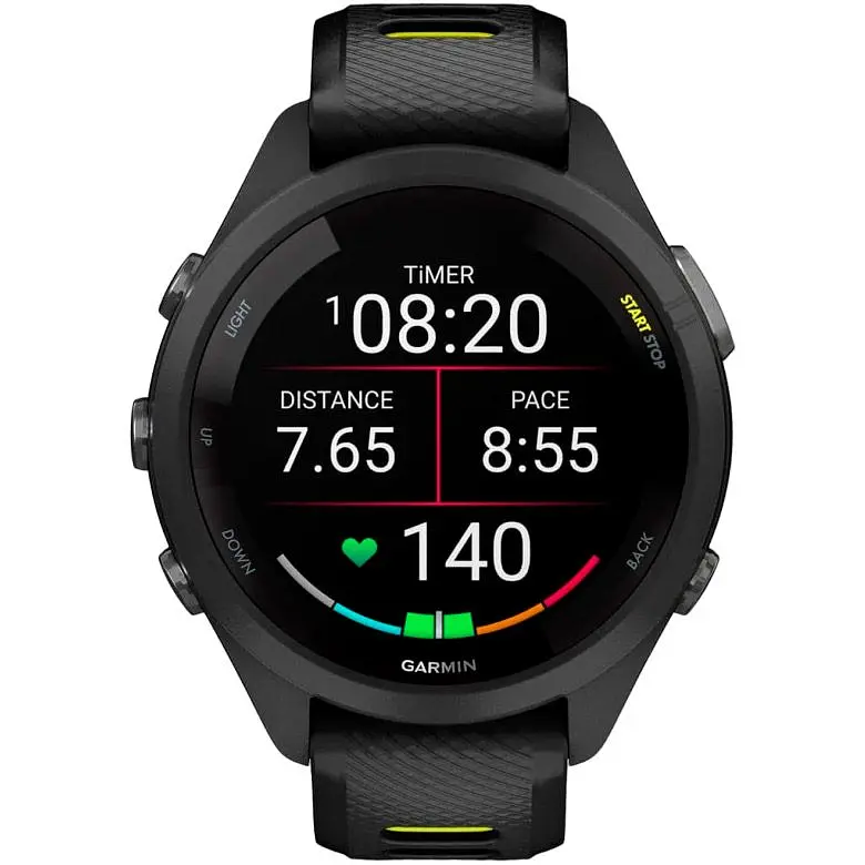 Смарт-годинник Garmin Forerunner 265S Black Bezel and Case with Black/Yellow Silicone Band 010-02810-03 [89362] - фото 4