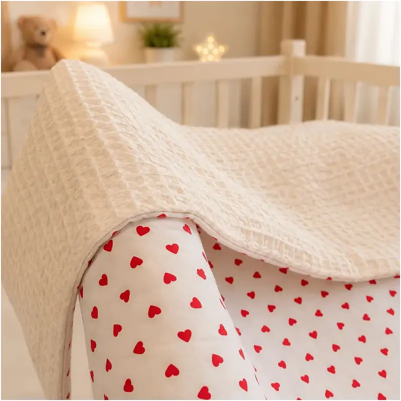 Плед дитячий MirSon Poplin Waffle Little hearts 110х140 см (2200013892526) - фото 3