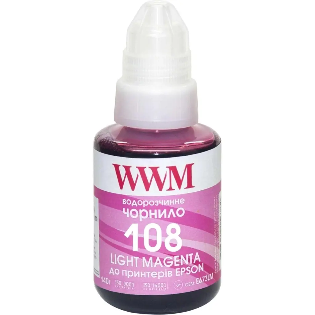 Чорнило WWM Epson L8050/L18050 140г Light Magenta KeyLock (E108LM)