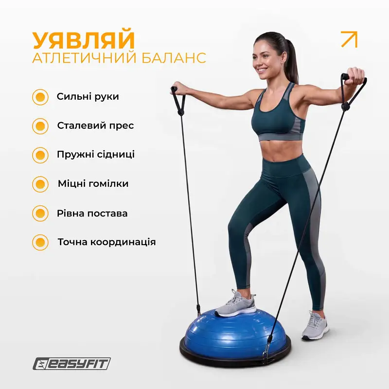 Балансувальна платформа EasyFit BOSU 60 см Синій - фото 2