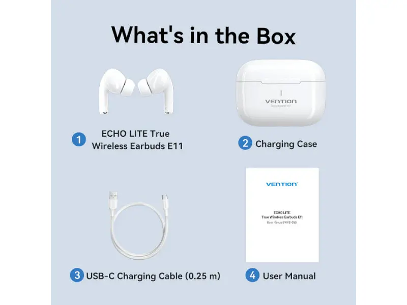 Наушники TWS Vention Elf Earbuds ECHO LITE E11 White (NBVW0) - фото 10