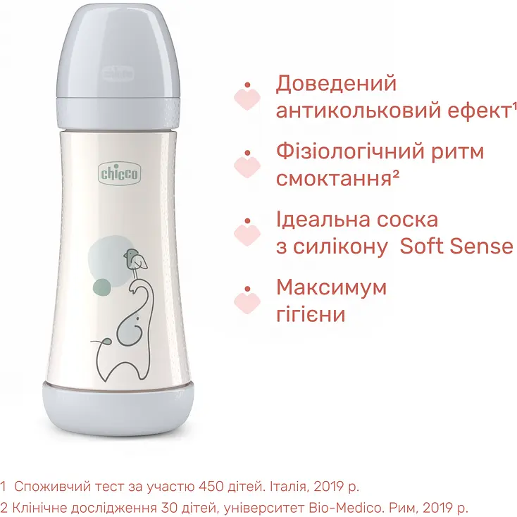 Пляшка для годування Chicco Perfect 5 пластикова із силіконовою соскою 4+ місяці сірий 300 мл (20235.32.40) - фото 3
