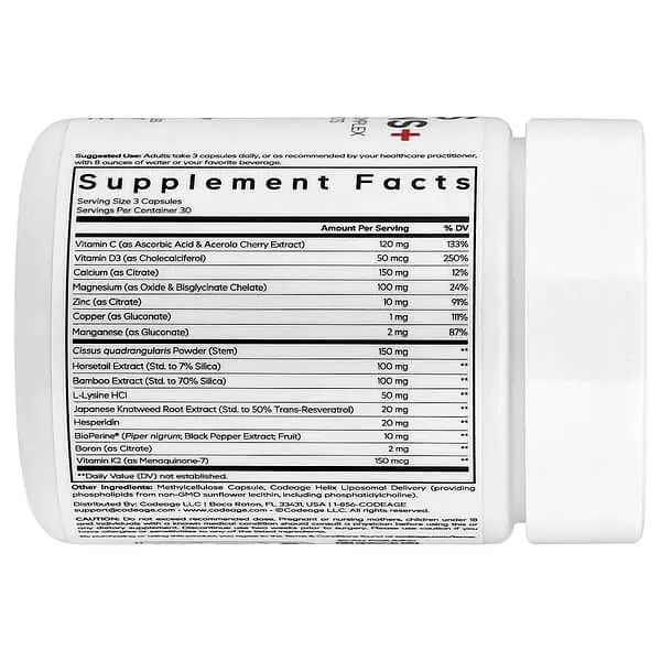 Мінеральні комплекси Bones Vitamins+ 90 рослинних капсул Codeage vit0005381 - фото 2