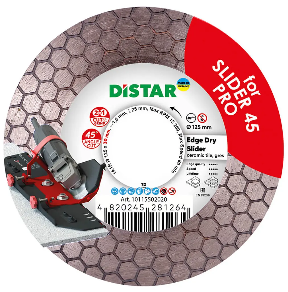 Алмазний диск по кераміці Distar Edge Dry Slider 125х1.6х30 мм