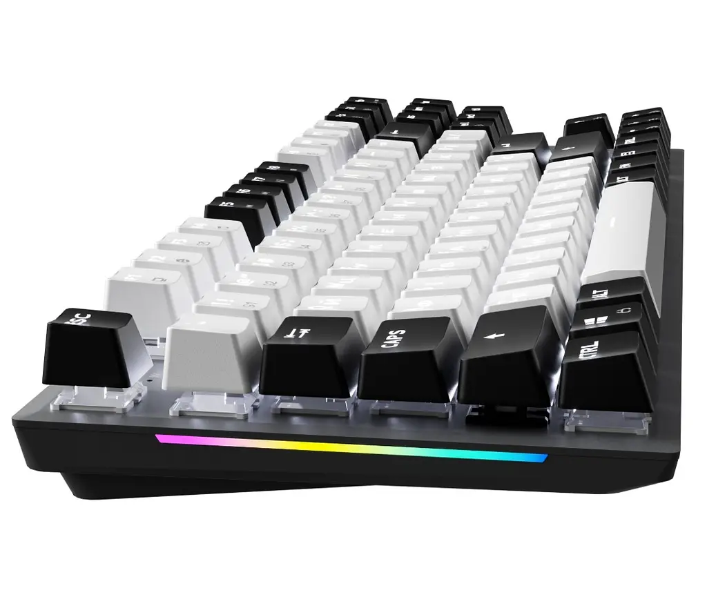 Клавіатура ігрова механічна GamePro MK-124-G USB Hot-Swap Outemu Red Switch Black-White - фото 4