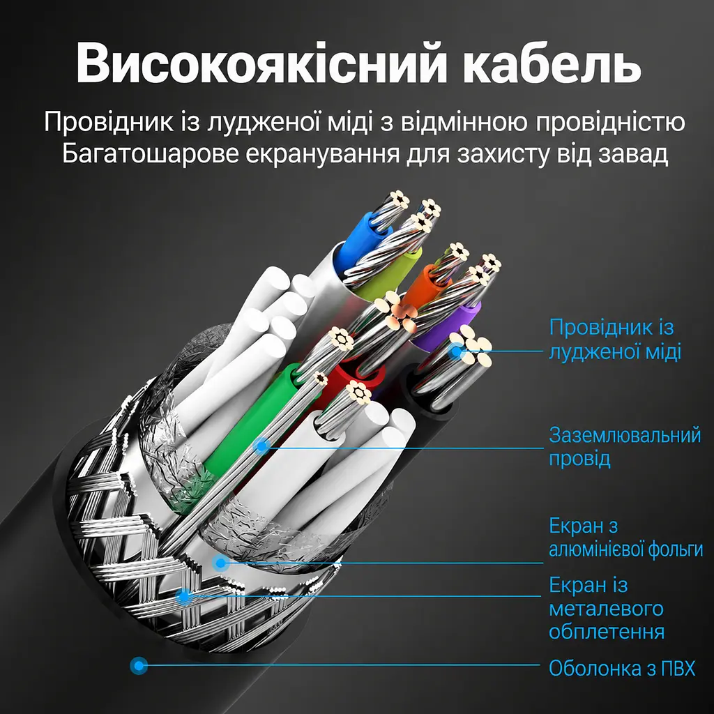Кабель Vention COOBD USB 3.0 Type-A - Type-B 0,5 м чорний (COOBD) - фото 4