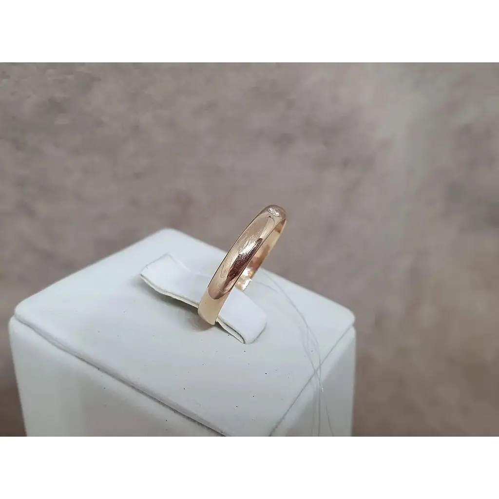 Обручка золота Qvaliz з діамантом. Б/А 1.67, 0.02, 18,5 - фото 4