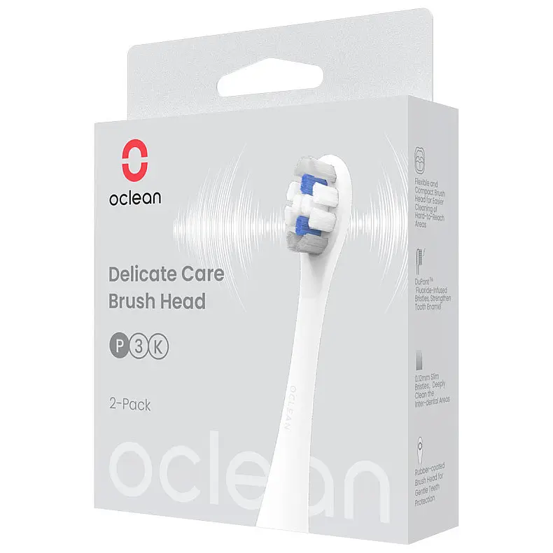 Насадка для зубної електрощітки Oclean P3K4 Delicate Care Extra Soft 2 шт (6970810552911) - фото 4