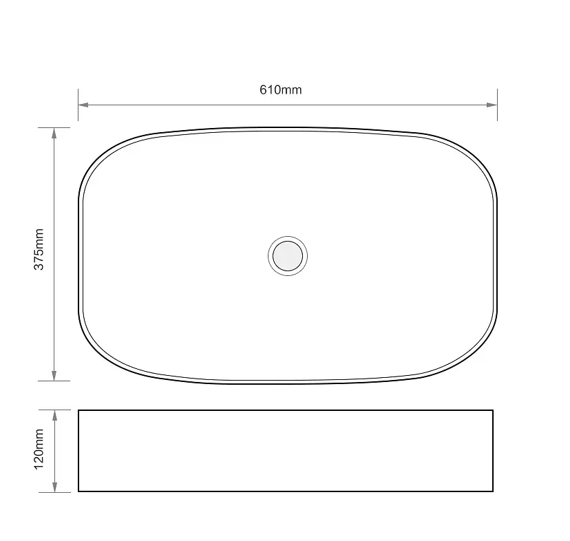 Умивальник накладний Mixxus Premium Bevel-0105 610x375x120 мм MP6524, Білий - фото 2