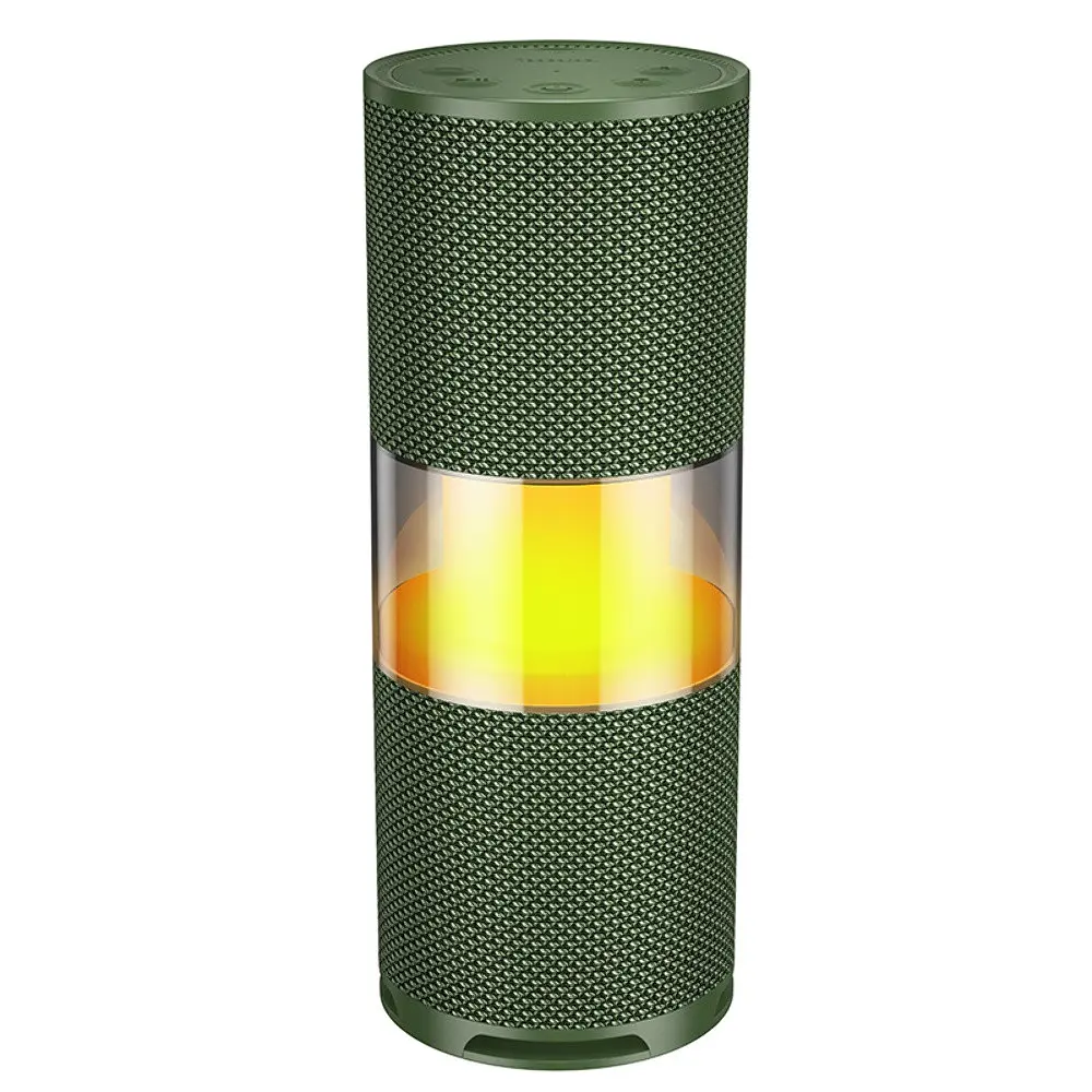 Портативная bluetooth колонка Hoco HC29 с LED подсветкой army зеленый - фото 2