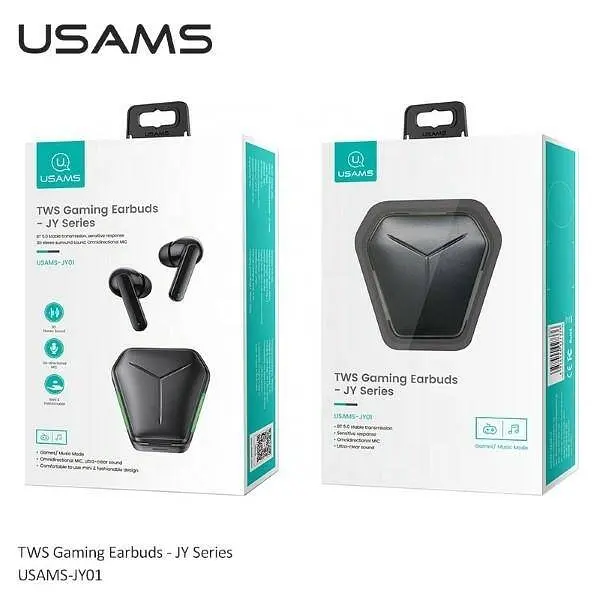 Наушники Bluetooth Usams TWS Gaming Earbuds JY Series |BT5.0| black - фото 4