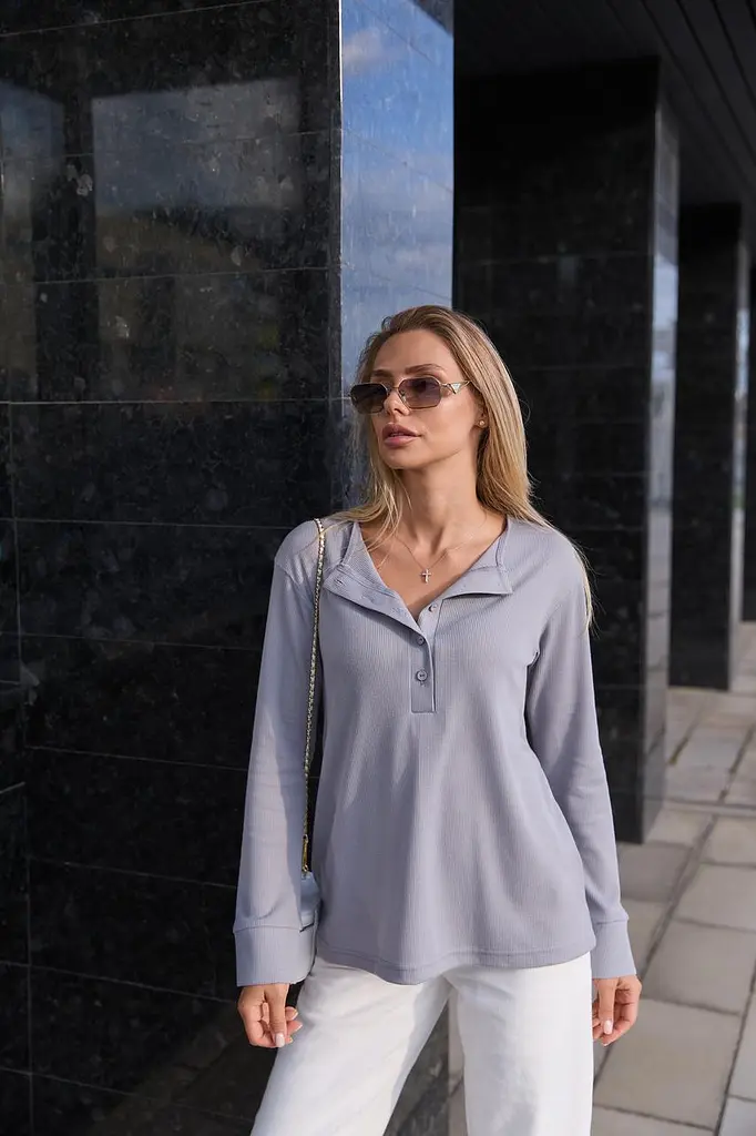 Лонгслів для вагітних та годуючих жінок універсальний для майбутніх мам Calgary 4XL-5XL (54-56) Lullababe сірий - фото 7