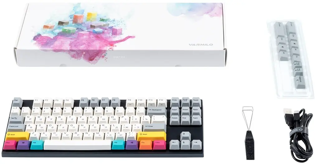 Клавіатура Varmilo APT87 CMYK C-TK Brown WL/USB-A White Led (A92A024D3A5A17A007) - фото 8
