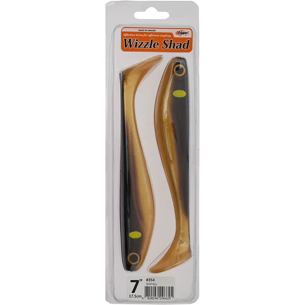 Силикон FishUP Wizzle Shad 7" #354 Gold Ayu (2 шт/уп) - фото 2