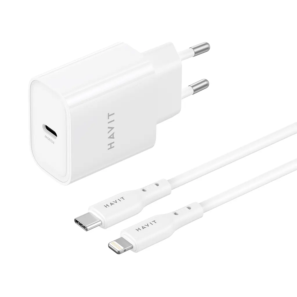 Зарядний пристрій HAVIT ST935 20W USB-C з кабелем USB-C - Lightning HAVIT (28741-000) - фото 4