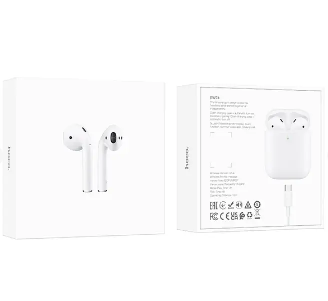 Навушники Bluetooth Hoco EW74 True wireless stereo headset White - фото 4