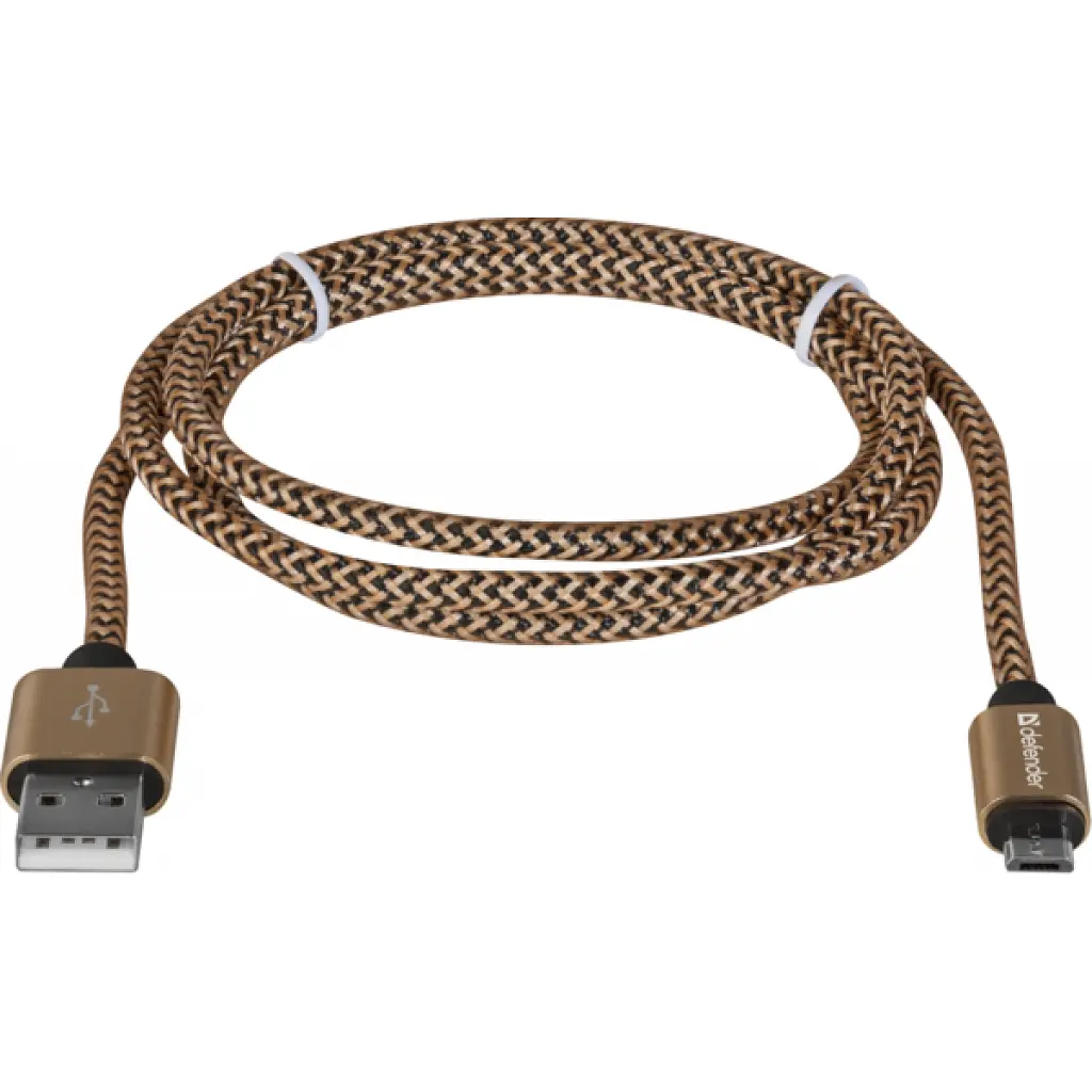 Дата кабель USB 2.0 AM to Micro 5P 1.0m USB08-03T gold Defender (87800) - фото 2