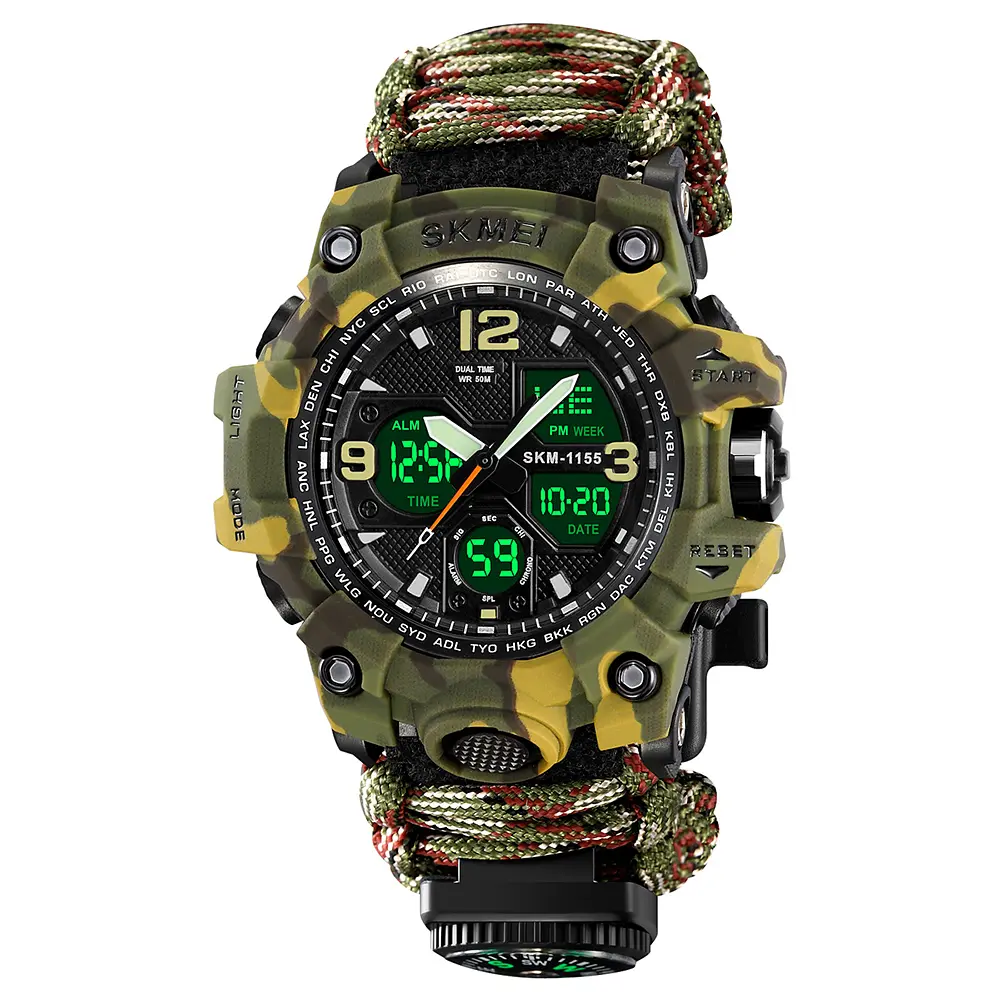 Наручний годинник чоловічий 1155BNCMGN Camo Green Skmei acs0030846 - фото 2